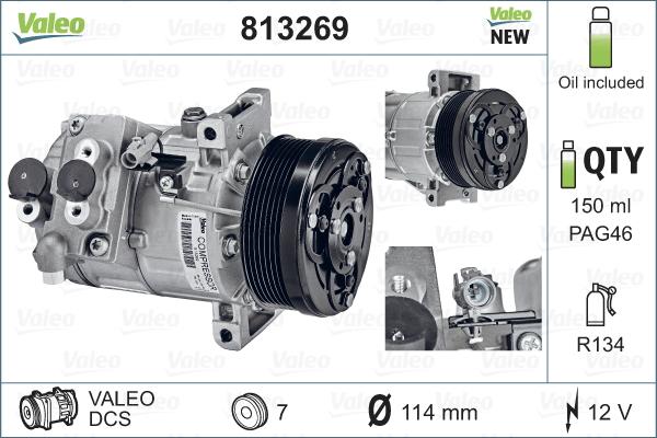 Valeo 813269 - Compressor, air conditioning autospares.lv