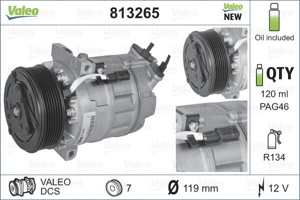 Valeo 813265 - Compressor, air conditioning autospares.lv
