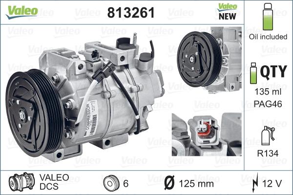 Valeo 813261 - Compressor, air conditioning autospares.lv