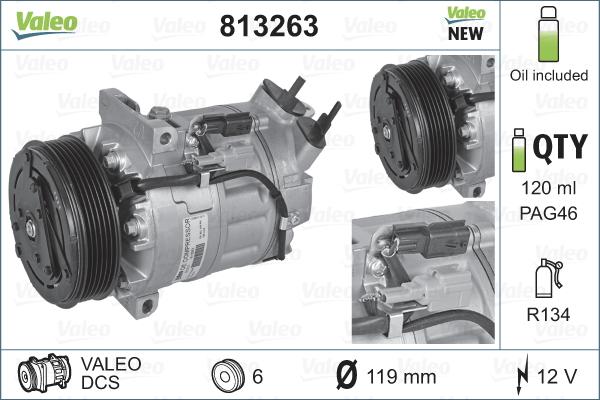 Valeo 813263 - Compressor, air conditioning autospares.lv