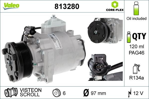 Valeo 813280 - Compressor, air conditioning autospares.lv