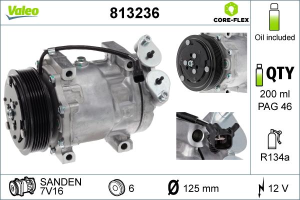 Valeo 813236 - Compressor, air conditioning autospares.lv