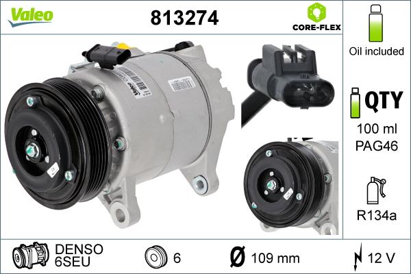 Valeo 813274 - Compressor, air conditioning autospares.lv