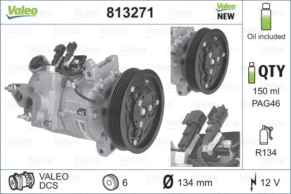 Valeo 813271 - Compressor, air conditioning autospares.lv