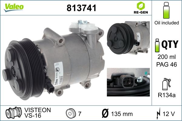 Valeo 813741 - Compressor, air conditioning autospares.lv