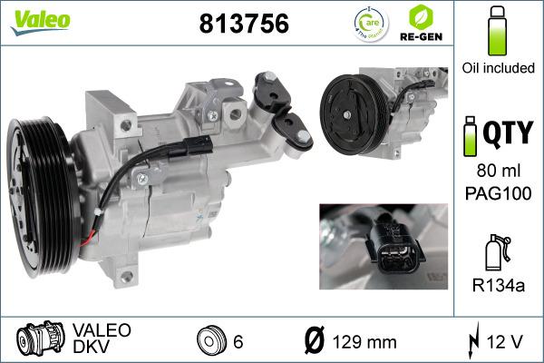 Valeo 813756 - Compressor, air conditioning autospares.lv