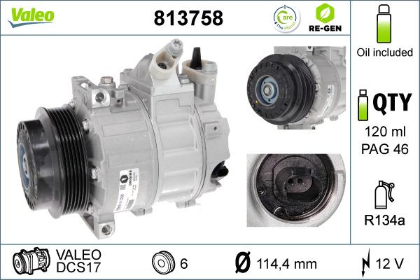 Valeo 813758 - Compressor, air conditioning autospares.lv