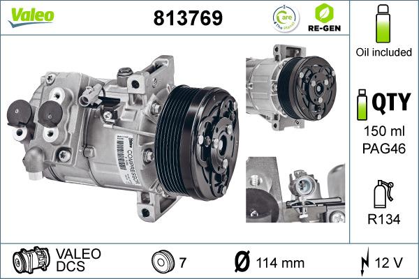 Valeo 813769 - Compressor, air conditioning autospares.lv