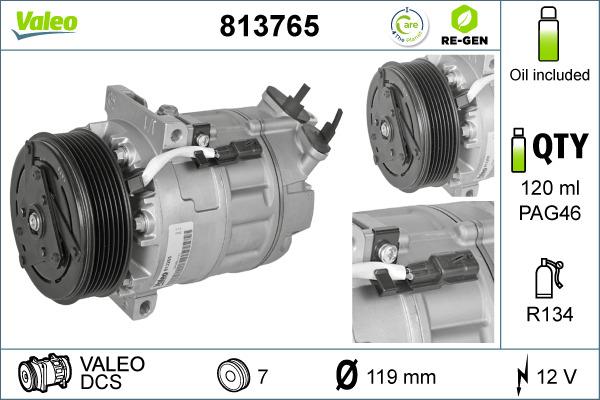Valeo 813765 - Compressor, air conditioning autospares.lv