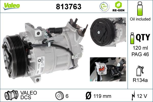 Valeo 813763 - Compressor, air conditioning autospares.lv