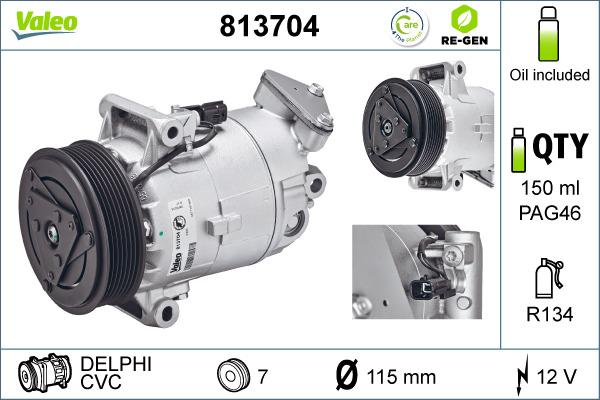 Valeo 813704 - Compressor, air conditioning autospares.lv