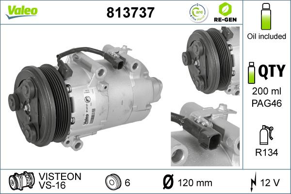 Valeo 813737 - Compressor, air conditioning autospares.lv