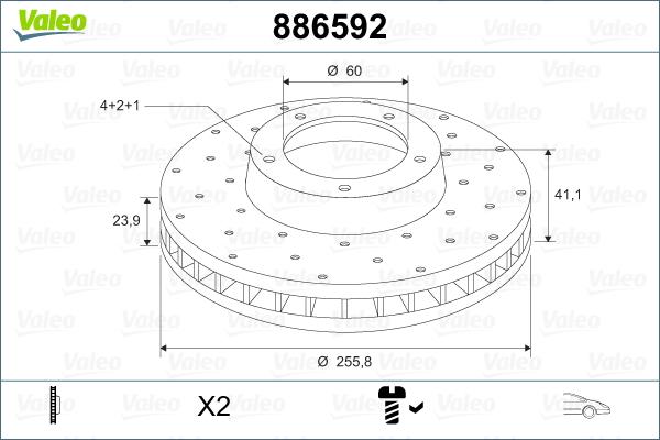 Valeo 886592 - Brake Disc autospares.lv