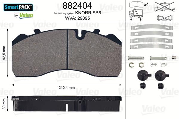 Valeo 882404 - Brake Pad Set, disc brake autospares.lv