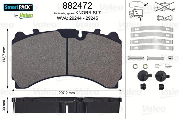 Valeo 882472 - Brake Pad Set, disc brake autospares.lv