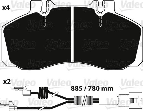 Valeo 882241 - Brake Pad Set, disc brake autospares.lv