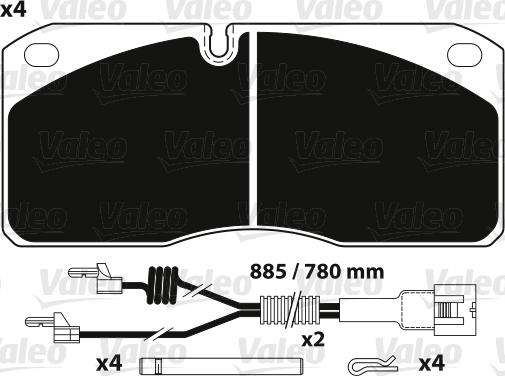 Valeo 882255 - Brake Pad Set, disc brake autospares.lv