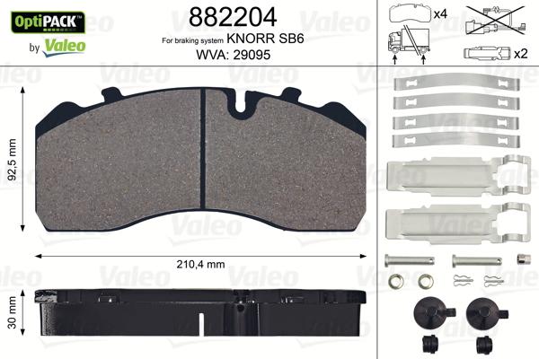 Valeo 882204 - Brake Pad Set, disc brake autospares.lv