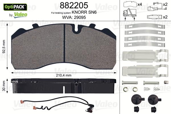 Valeo 882205 - Brake Pad Set, disc brake autospares.lv