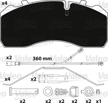 Valeo 882206 - Brake Pad Set, disc brake autospares.lv