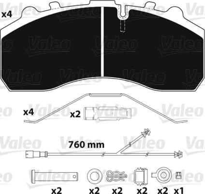 Valeo 882203 - Brake Pad Set, disc brake autospares.lv