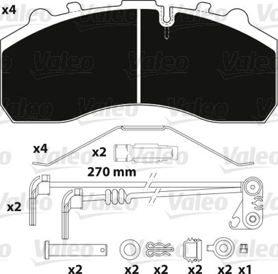 Valeo 882202 - Brake Pad Set, disc brake autospares.lv