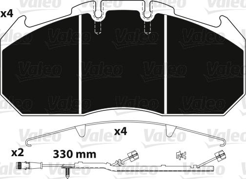 Valeo 882219 - Brake Pad Set, disc brake autospares.lv