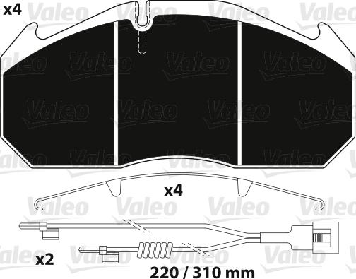 Valeo 882215 - Brake Pad Set, disc brake autospares.lv