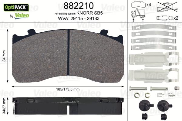 Valeo 882210 - Brake Pad Set, disc brake autospares.lv