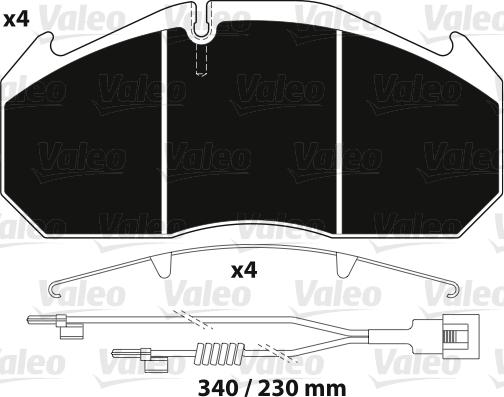 Valeo 882213 - Brake Pad Set, disc brake autospares.lv