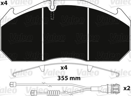 Valeo 882212 - Brake Pad Set, disc brake autospares.lv