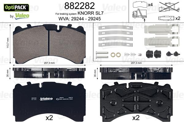 Valeo 882282 - Brake Pad Set, disc brake autospares.lv