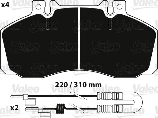 Valeo 882239 - Brake Pad Set, disc brake autospares.lv