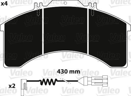 Valeo 882237 - Brake Pad Set, disc brake autospares.lv