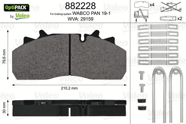 Valeo 882228 - Brake Pad Set, disc brake autospares.lv