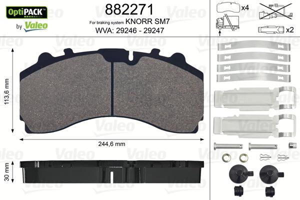 Valeo 882271 - Brake Pad Set, disc brake autospares.lv