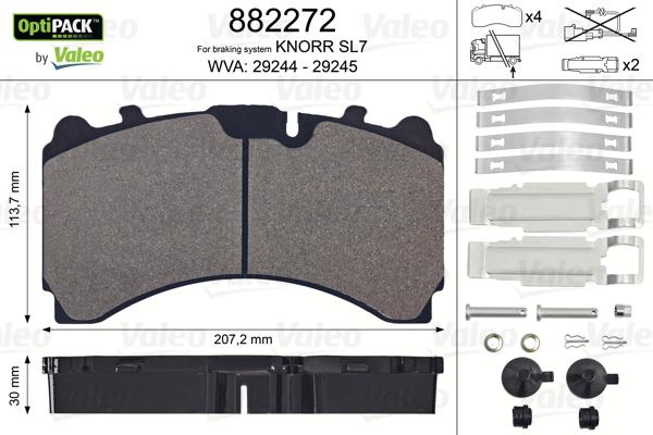 Valeo 882272 - Brake Pad Set, disc brake autospares.lv