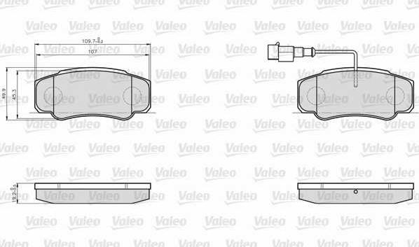 Valeo 873921 - Brake Pad Set, disc brake autospares.lv