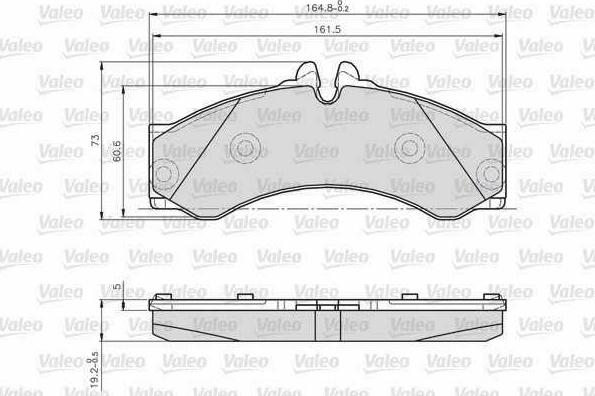 Valeo 873153 - Brake Pad Set, disc brake autospares.lv