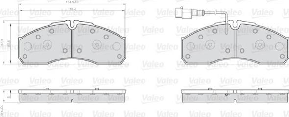 Valeo 873160 - Brake Pad Set, disc brake autospares.lv