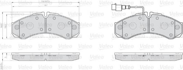 Valeo 873121 - Brake Pad Set, disc brake autospares.lv