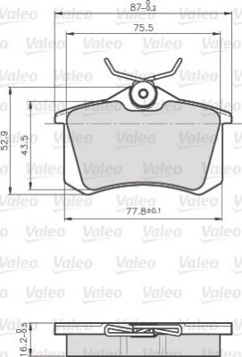 Valeo 872960 - Brake Pad Set, disc brake autospares.lv