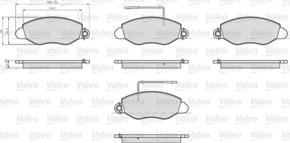 Valeo 872432 - Brake Pad Set, disc brake autospares.lv