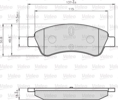 Valeo 872599 - Brake Pad Set, disc brake autospares.lv