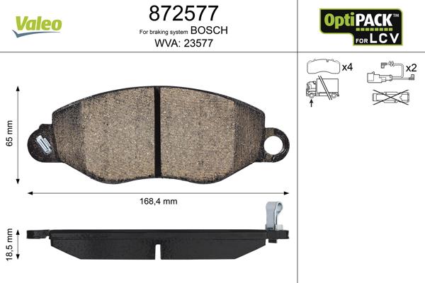 Valeo 872577 - Brake Pad Set, disc brake autospares.lv