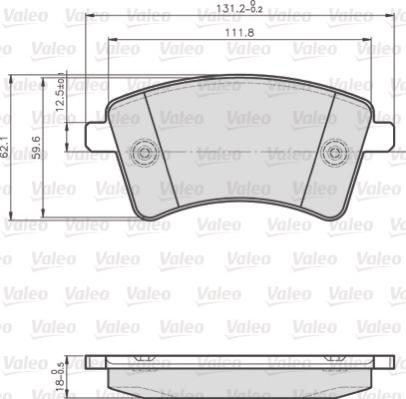 Valeo 872693 - Brake Pad Set, disc brake autospares.lv