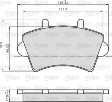 Valeo 872613 - Brake Pad Set, disc brake autospares.lv