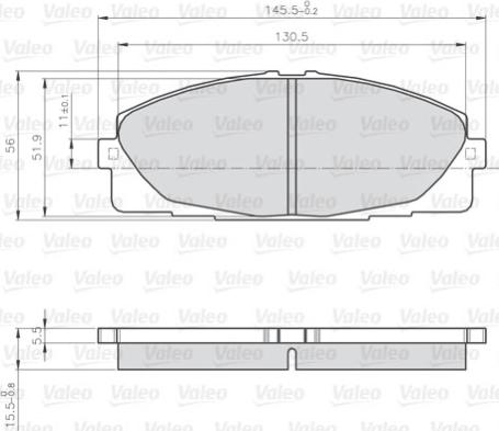 Valeo 872680 - Brake Pad Set, disc brake autospares.lv