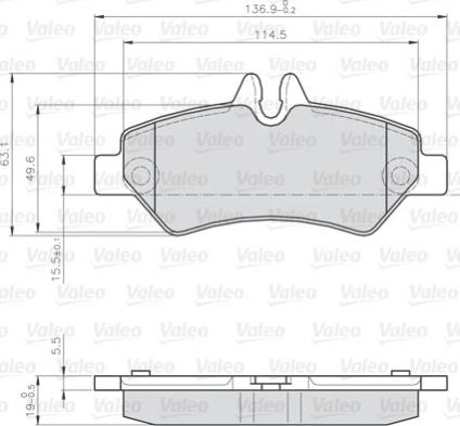 Valeo 872190 - Brake Pad Set, disc brake autospares.lv