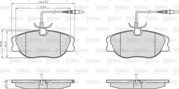 Valeo 872801 - Brake Pad Set, disc brake autospares.lv